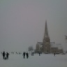 The church on the heath in the snow